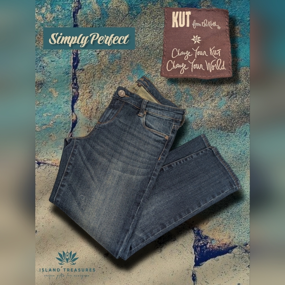 KUT From The Kloth Reese Sz 2 Blue Jeans Women's Ankle Straight Leg